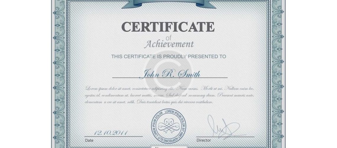 Multicolored detailed certificates